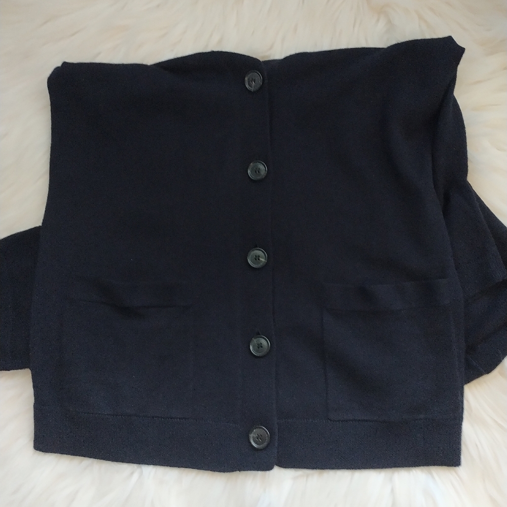 Theory Wool Cardigan Short Sleeve Button Front - Picture 3 of 7